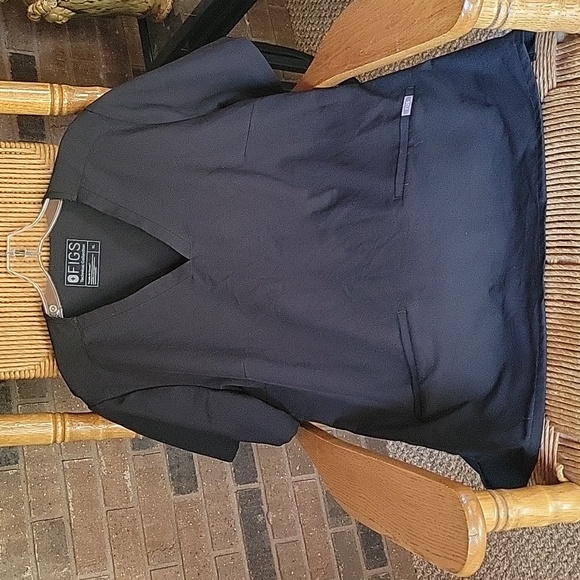 Figs, Casma Three-Pocket Scrub Top, black size XL - Picture 3 of 7